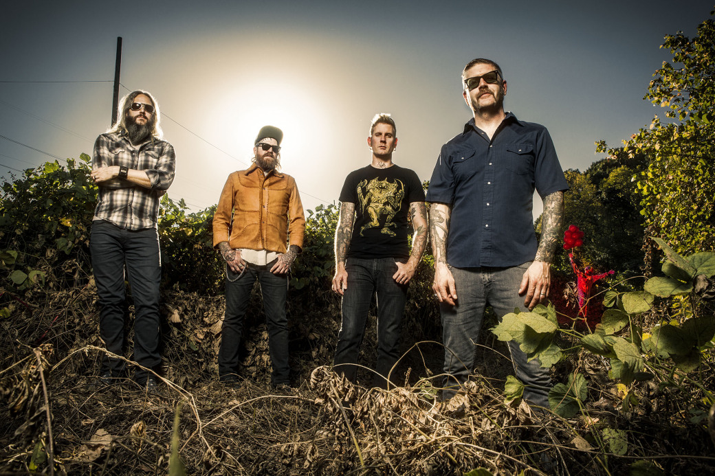 ANCIENT KINGDOM: Mastodon is Troy Sanders (from left), Brent Hinds, Brann Dailor, and Bill Kelliher.