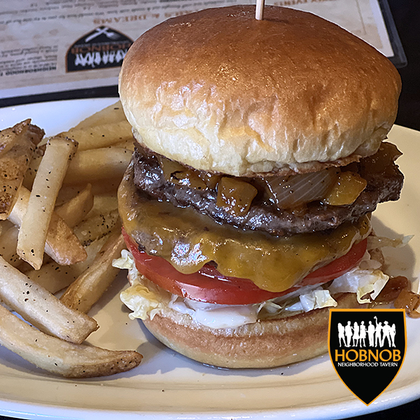 OSS BBQ Peach Burger   Hobnob