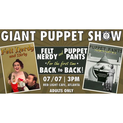 Felt Nerdy Puppet Pants Giant Puppet Show Red Light Cafe Atlanta Ga Jul 7 2024 SQ