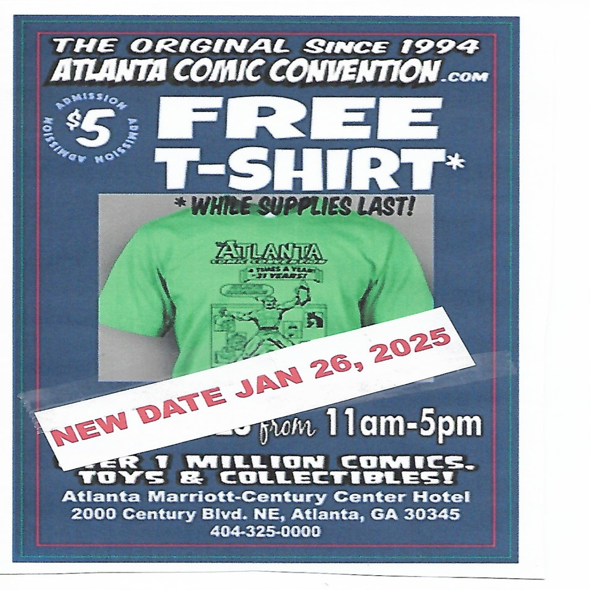 ATLANTA COMIC DATE CHANGE JAN 26