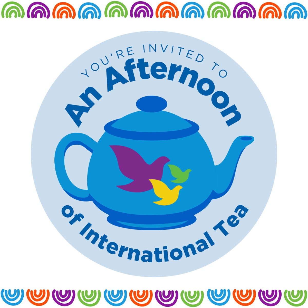 SQUARE AMIS International Tea Invitation (5 X 5 In) (1)