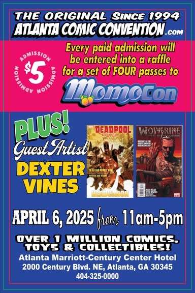 ATLANTA COMIC CONVENTION APRIL 6 2025 POSTCARD BACK