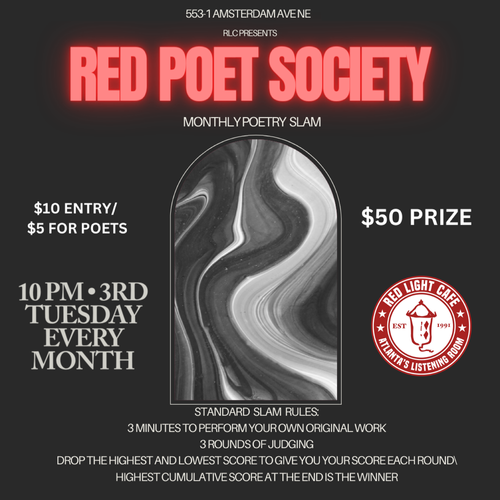 Red Poet Society Monthly Poetry Slam Red Light Cafe Atlanta Ga 3rd Tuesday Every Month SQ V2