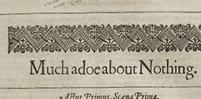 Second Folio Title Page Of Much Ado About Nothing