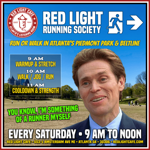 Red Light Running Society Weekly Saturday Run Walk Atlanta Piedmont Park Square 2025 06 21+NEW+HOURS
