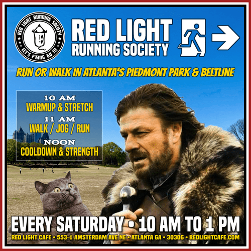 Red Light Running Society Weekly Saturday Run Walk Atlanta Piedmont Park Square 2025 11 01