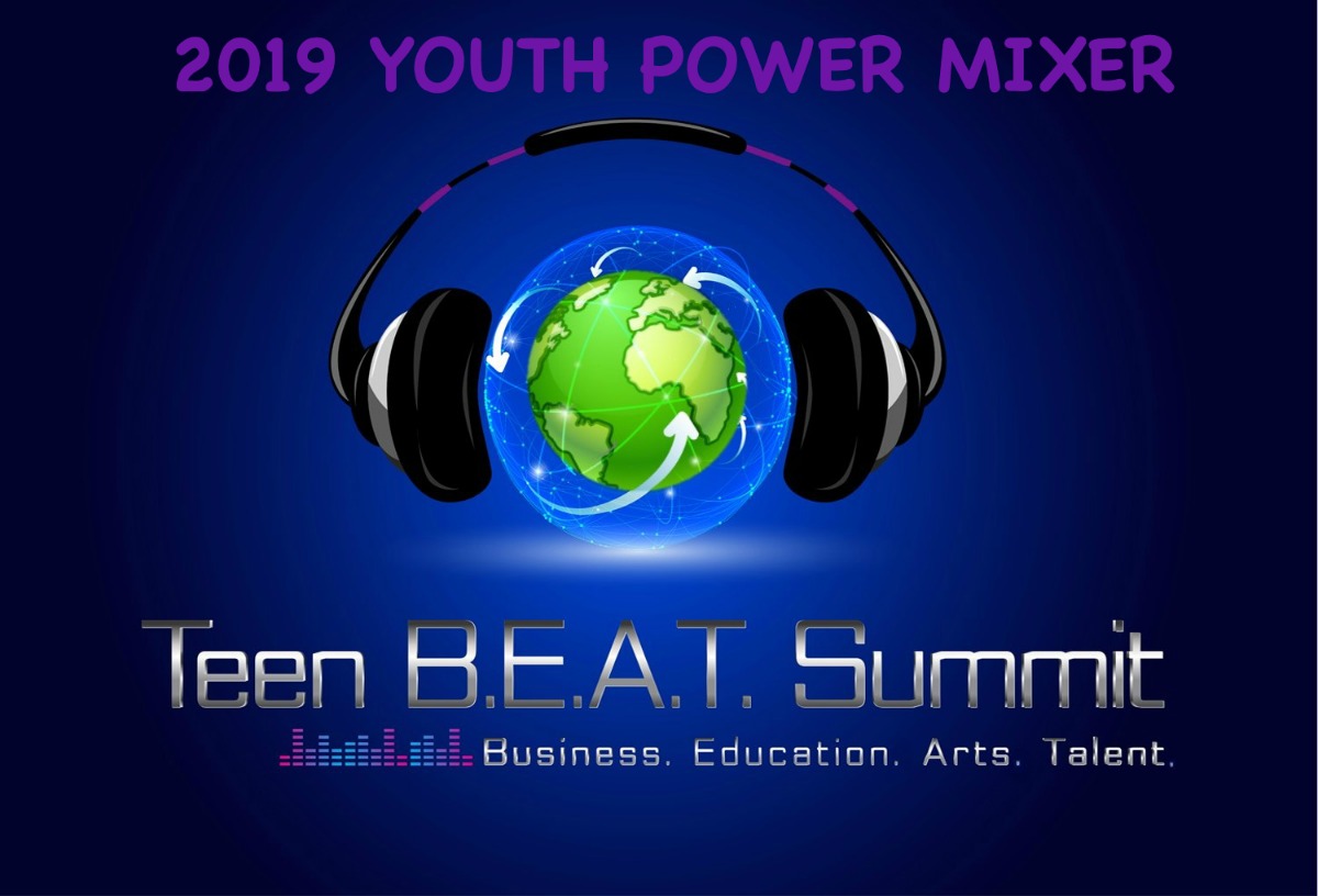 Teen Beat Summit Power MixerLogo With Purple And Green Globe