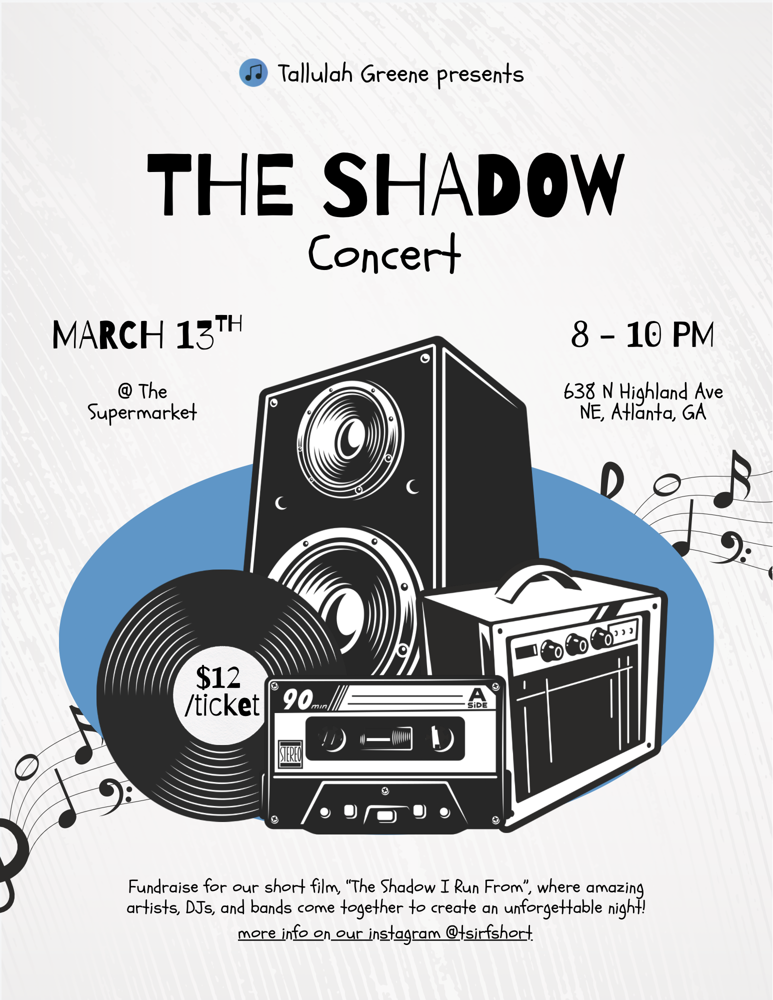 69989a1bc63bced96d5d1ed1 Black White And Purple Modern Music Concert Flyer