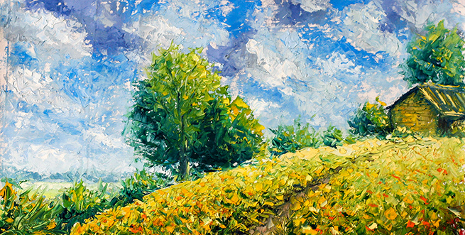 Landscape Painting With Palette Knife 655