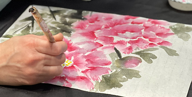 Chinese Watercolor Peonies Tout