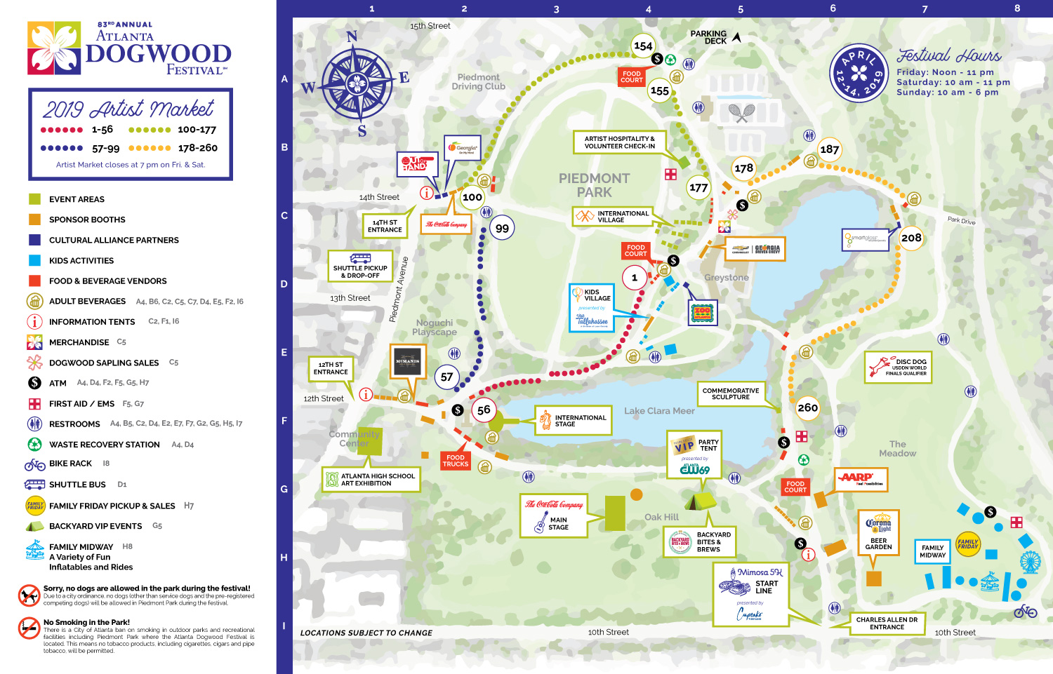 2019 Atlanta Dogwood Festival Map