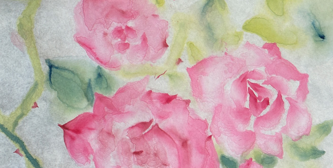 Chinese Watercolor Rose Tout