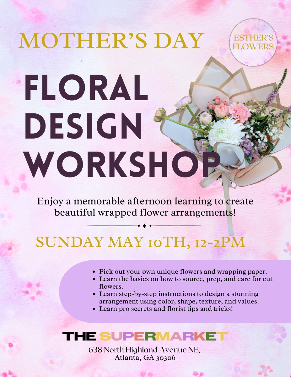 Mothers Day Floral Design Workshop Flyer Square (Real Estate Flyer) (2)