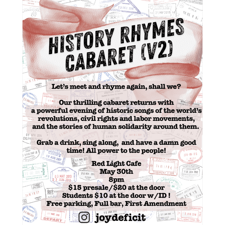 History Rhymes Cabaret V2 Red Light Cafe Atlanta Ga May 30 2026 SQ