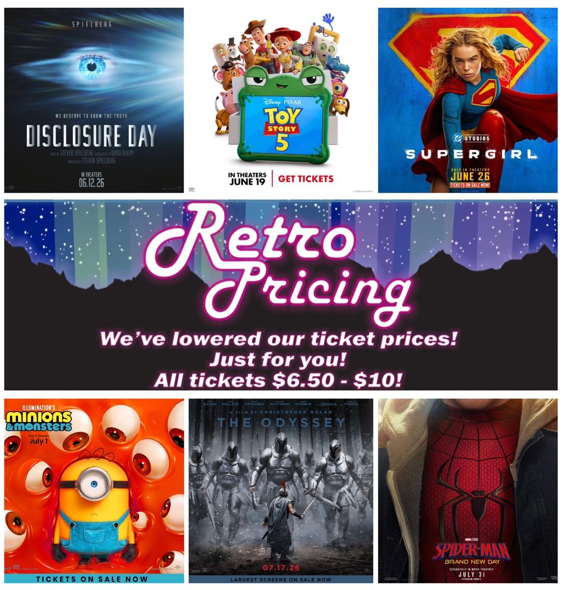 Summer Movies Retro Prices.Aurora