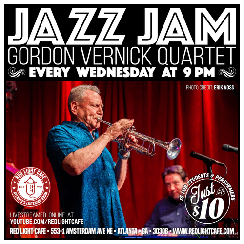 Jazz Jam Gordon Vernick Quartet Wednesdays 9pm Red Light Cafe Atlanta Ga 2026 SQ V2