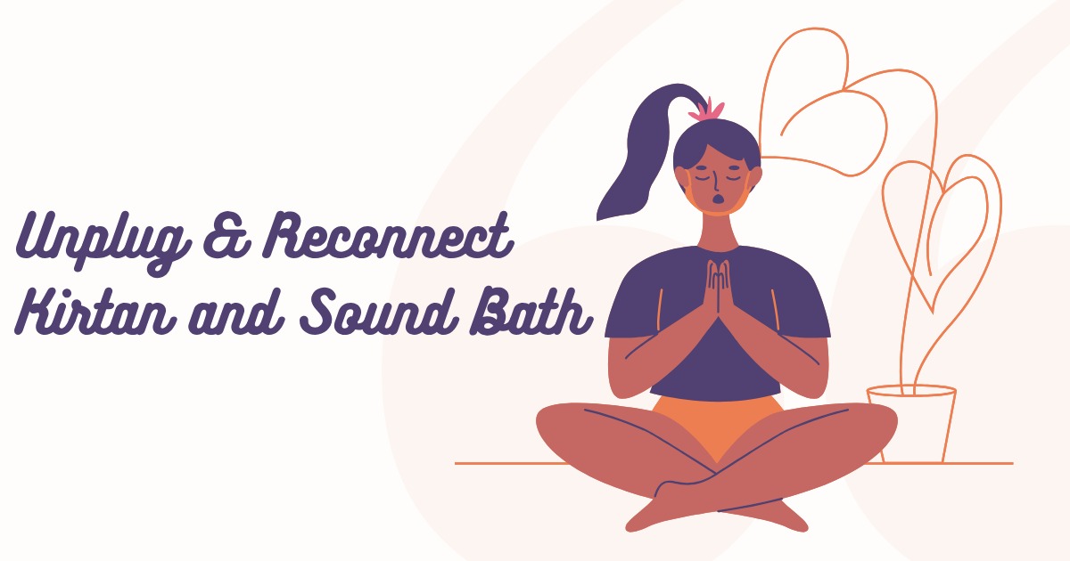 Purple Orange Illustrated Meditation Quote Facebook Post