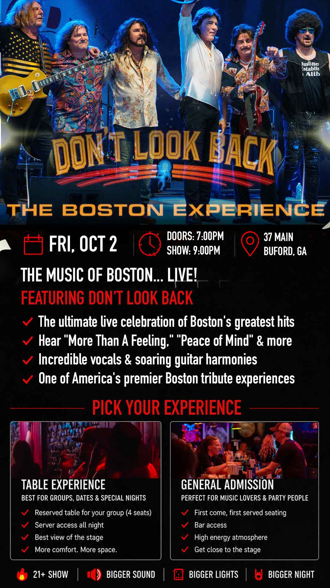 Boston Tribute Live Near Atlanta Oct 2 37 Main