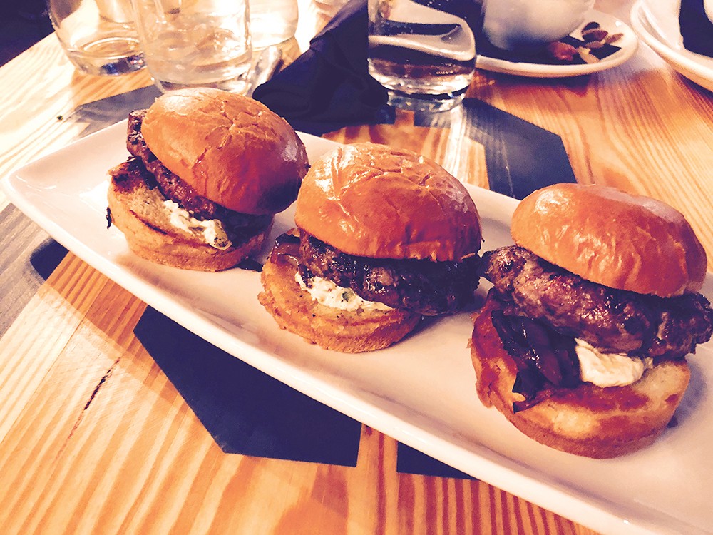 BOXCAR: The lamb sliders, offered as a starter, but enough for an entree. Photo: Cliff Bostock.