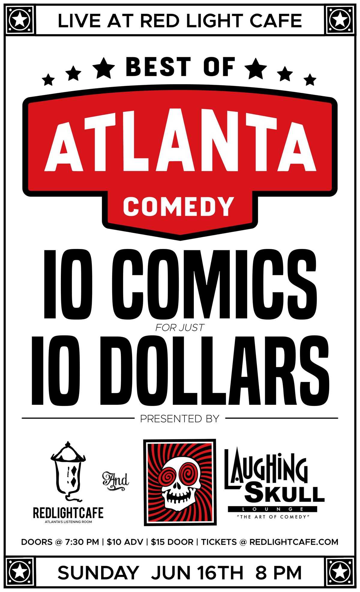 Best Of Atlanta Comedy At Red Light Cafe Presented By Laughing Skull Lounge Atlanta Ga Jun 16 2019 Poster 1200