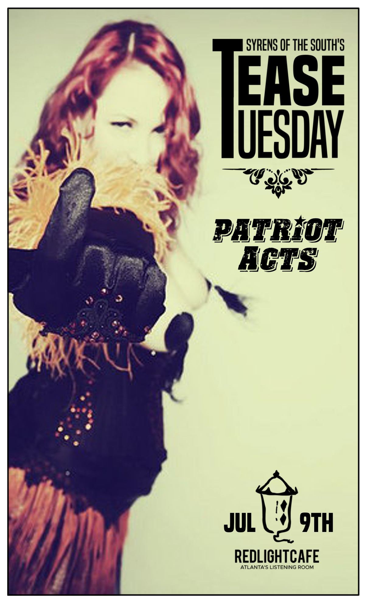 Tease Tuesday Burlesque Patriot Acts At Red Light Cafe Atlanta Ga Jul 9 2019 Poster 1200