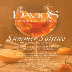 Summer Solstice Event   Davio's 6.21.19