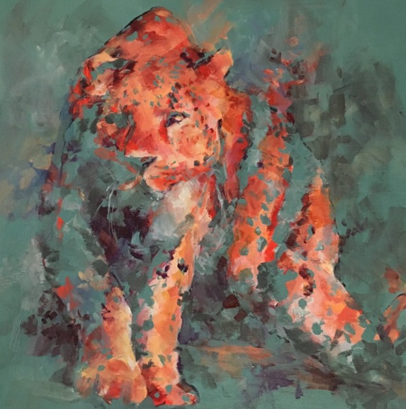 Leopard On Green Animal Instincts Atlanta Artists Center