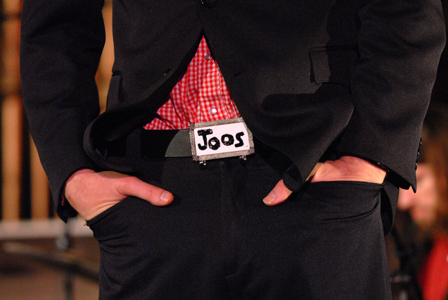 David Berman's belt buckle.