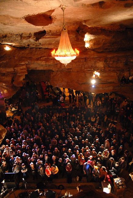 The view from a natural balcony behind the stage.