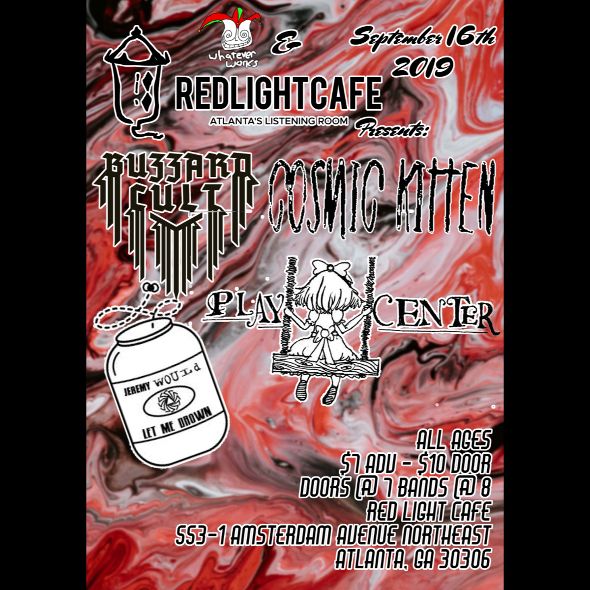 Play Center Jeremy Would Let Me Drown Cosmic Kitten Buzzard Cult At Red Light Cafe Atlanta Ga Sep 16 2019 Square