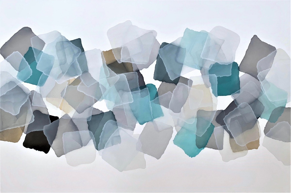 Charlie Bluett Collected Sea Glass, 48 X 72 Inches, Acrylic On Canvas