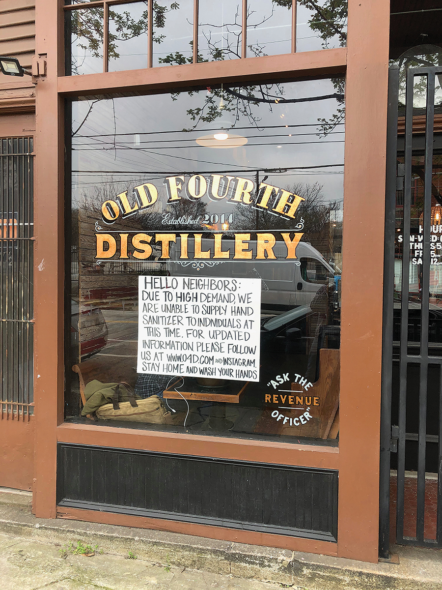 ON A LARGER SCALE: Demand is high for hand sanitizer. Photo credit: Tony Paris