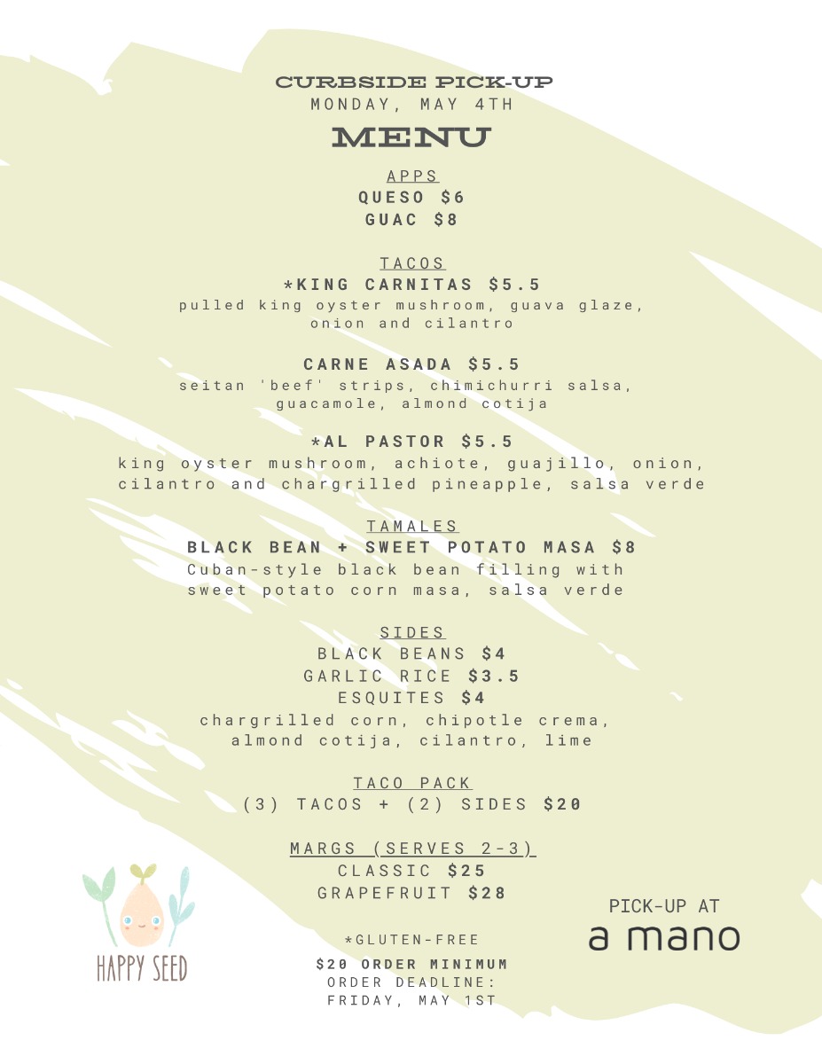 Happy Seed Curbside Pickup Menu 5.4