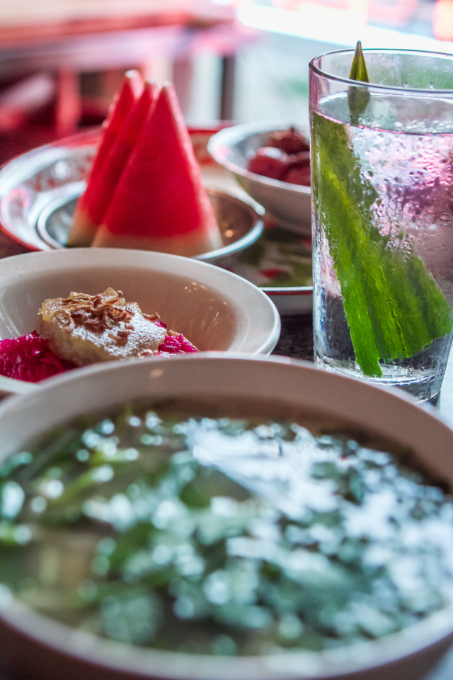 SUNDAY SPREAD: Talat Market's water is steeped with pandan leaves, giving it a nutty flavor. Photo by Eric Cash
