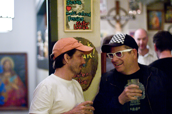 CUTLINE: Grant Henry (right) raises a glass to righteousness.
Photo by: Tara-Lynne Pixley