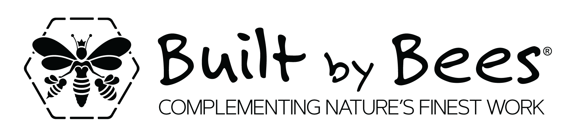 Built By Bees LOGO With Tagline Bw
