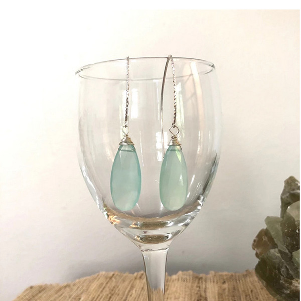 Caro's Sterling Silver Chalcedony Earrings