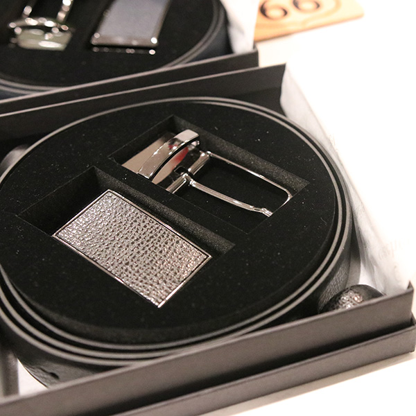 Cachee Double Sided Buckle Leather Belt