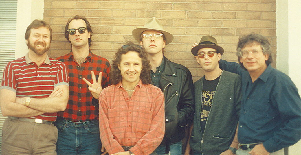 Mark, Jimmy Lester, Donny Roberts, Webb Wilder, Cletus Wollensack & Michael Rothschild Webb Wilder Band At Landslide Office Atlanta 1986