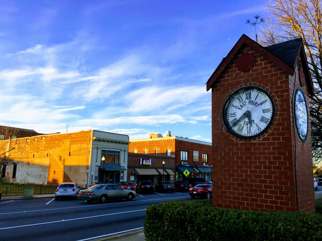 Clocktower In Downtown East Point Georgia