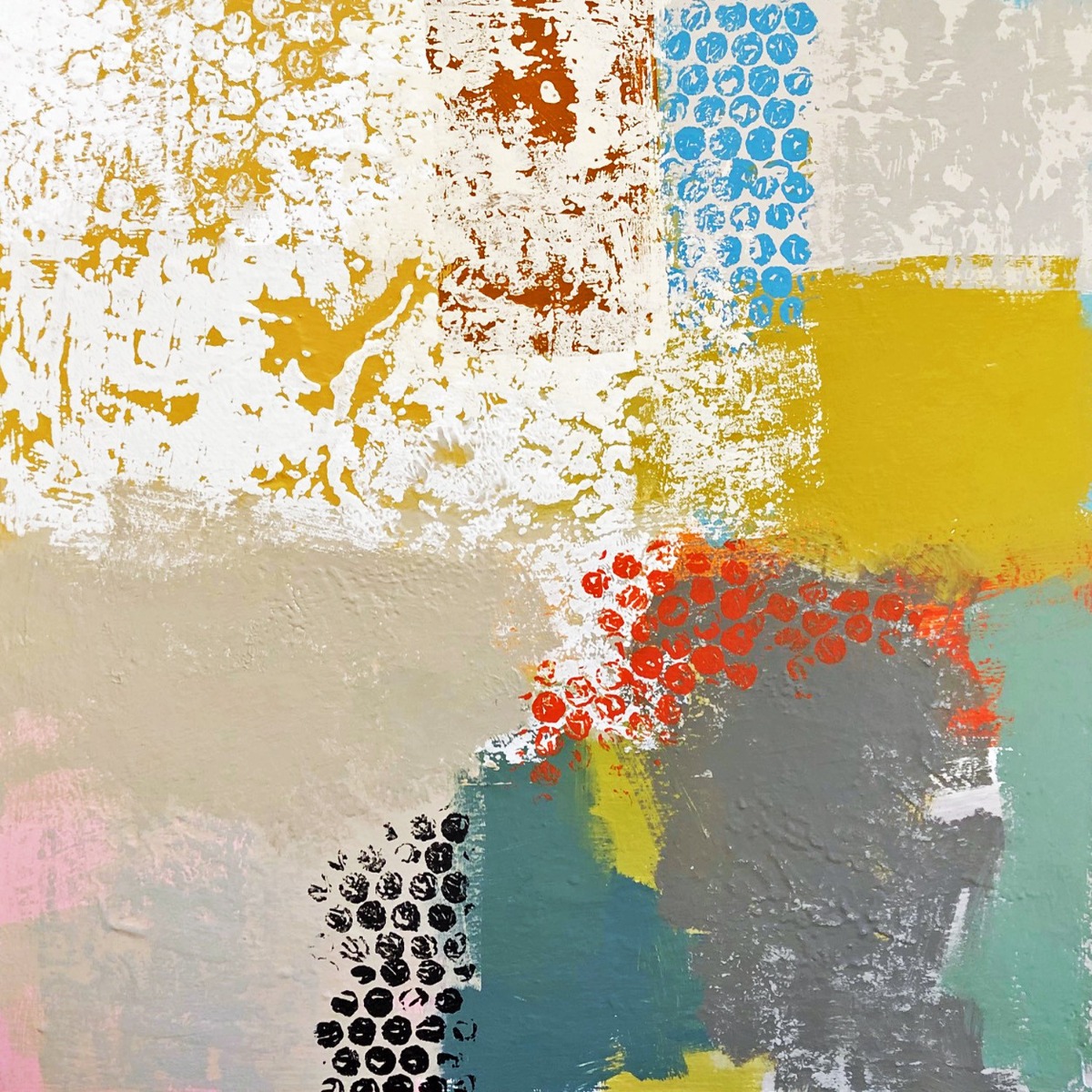 Brent Baker Color Blocking 1 (1426) 36x36x.75 Acrylic & Mixed Media On Canvas