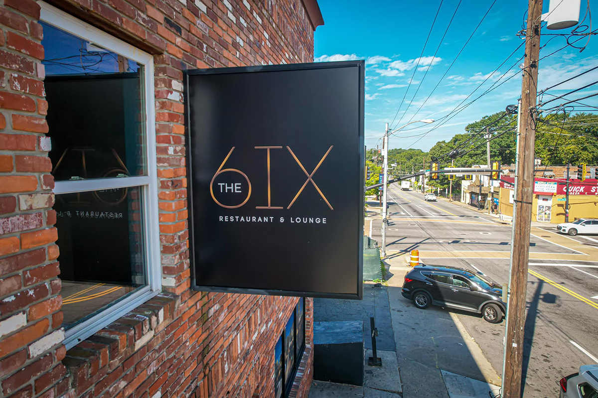 6ix Restaurant Lounge Logo Sign