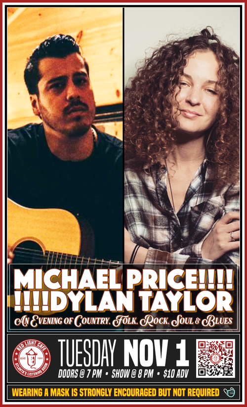 Michael Price Dylan Taylor Songwriter Showcase At Red Light Cafe Atlanta Ga Nov 1 2022 Poster 1200