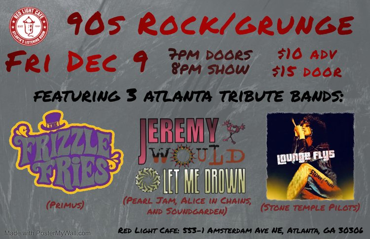 90s Rock Grunge Night At Red Light Cafe Atlanta Ga Dec 9 2022