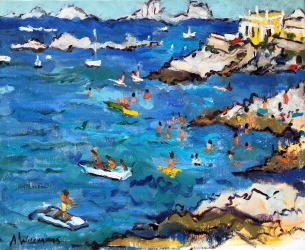 HHFA, Alice Williams, Plaisir Au Soleil A Marseille,19.7x24, Oil On Canvas, $3400