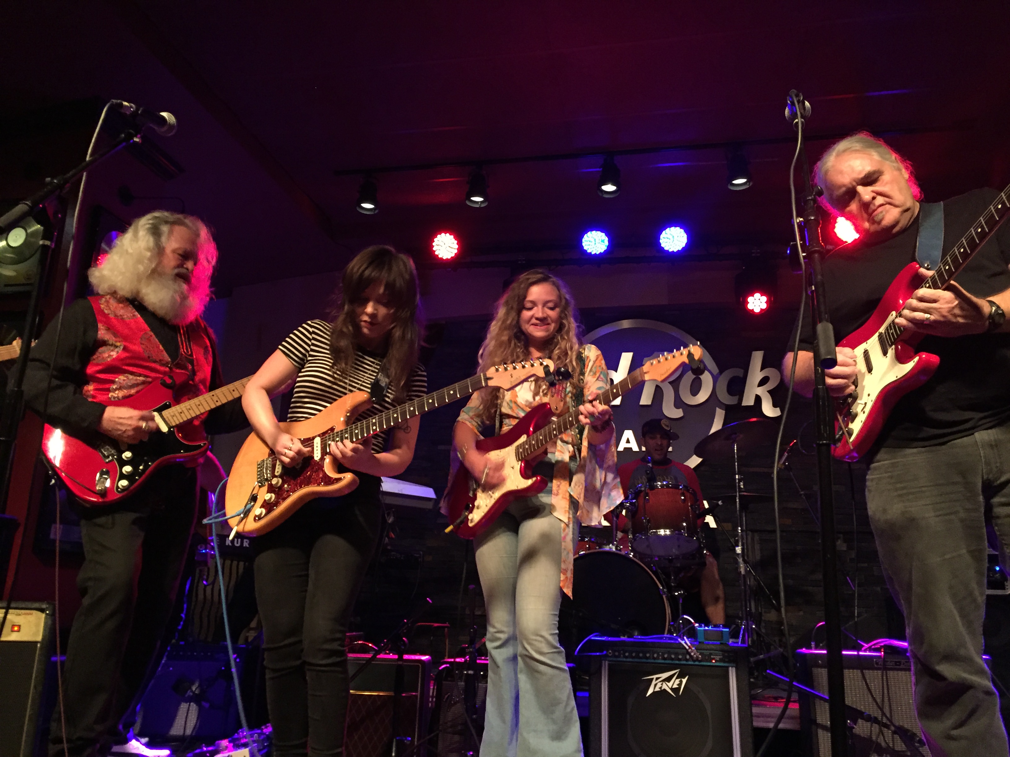 WITH A LITTLE HELP: George Price, Carly Gibson, Jesse Williams and Roger “Hurricane” Wilson.