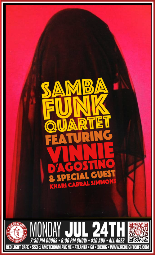Samba Funk Quartet Vinnie Dagostino Khari Cabral Simmons At Red Light Cafe Atlanta Ga Jul 24 2023 Poster Print