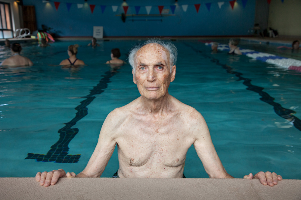 Beate Sass Dad At Water Aerobics