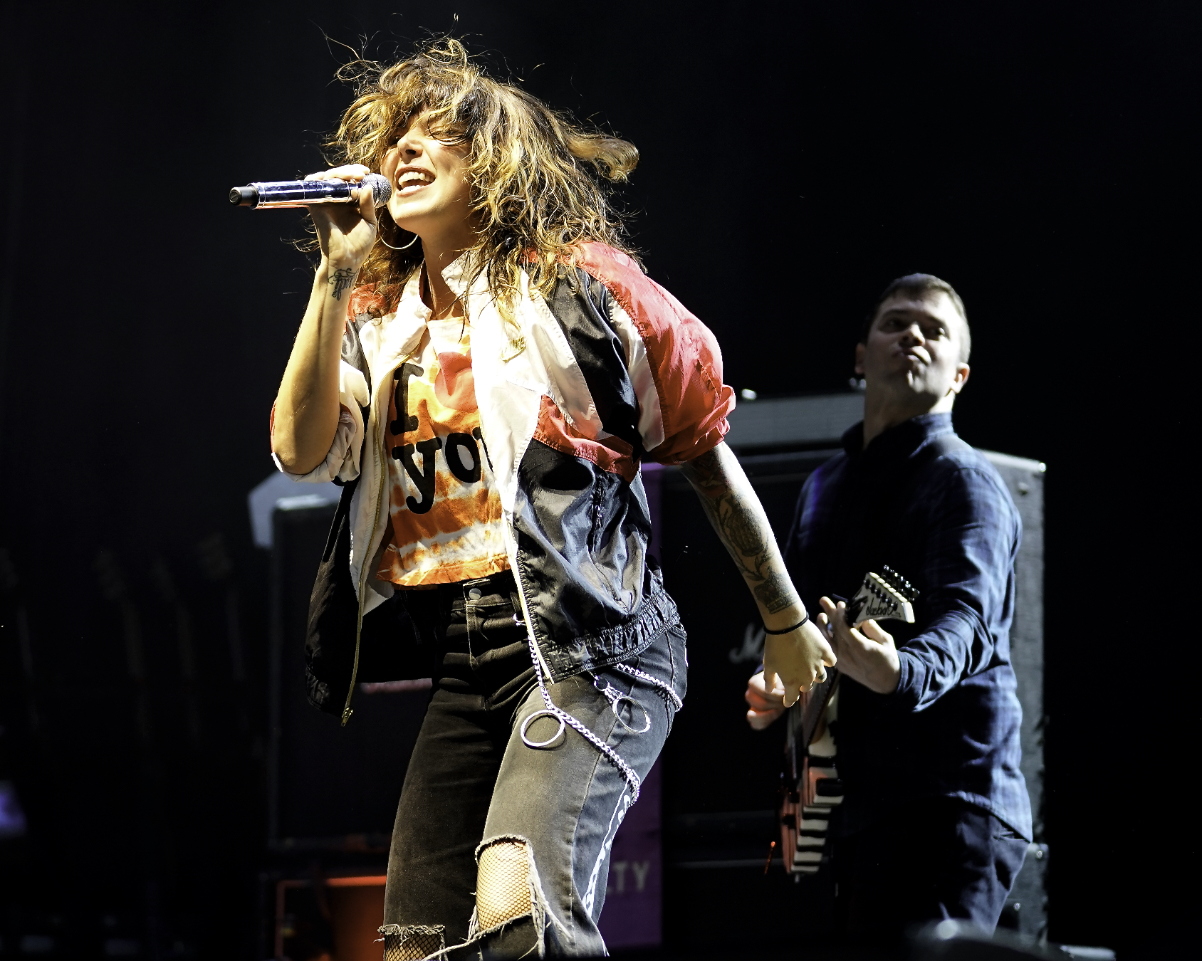 Alexis Krauss (left) and Derek Edward Miller of Sleigh Bells. Photo by Perry Julien.