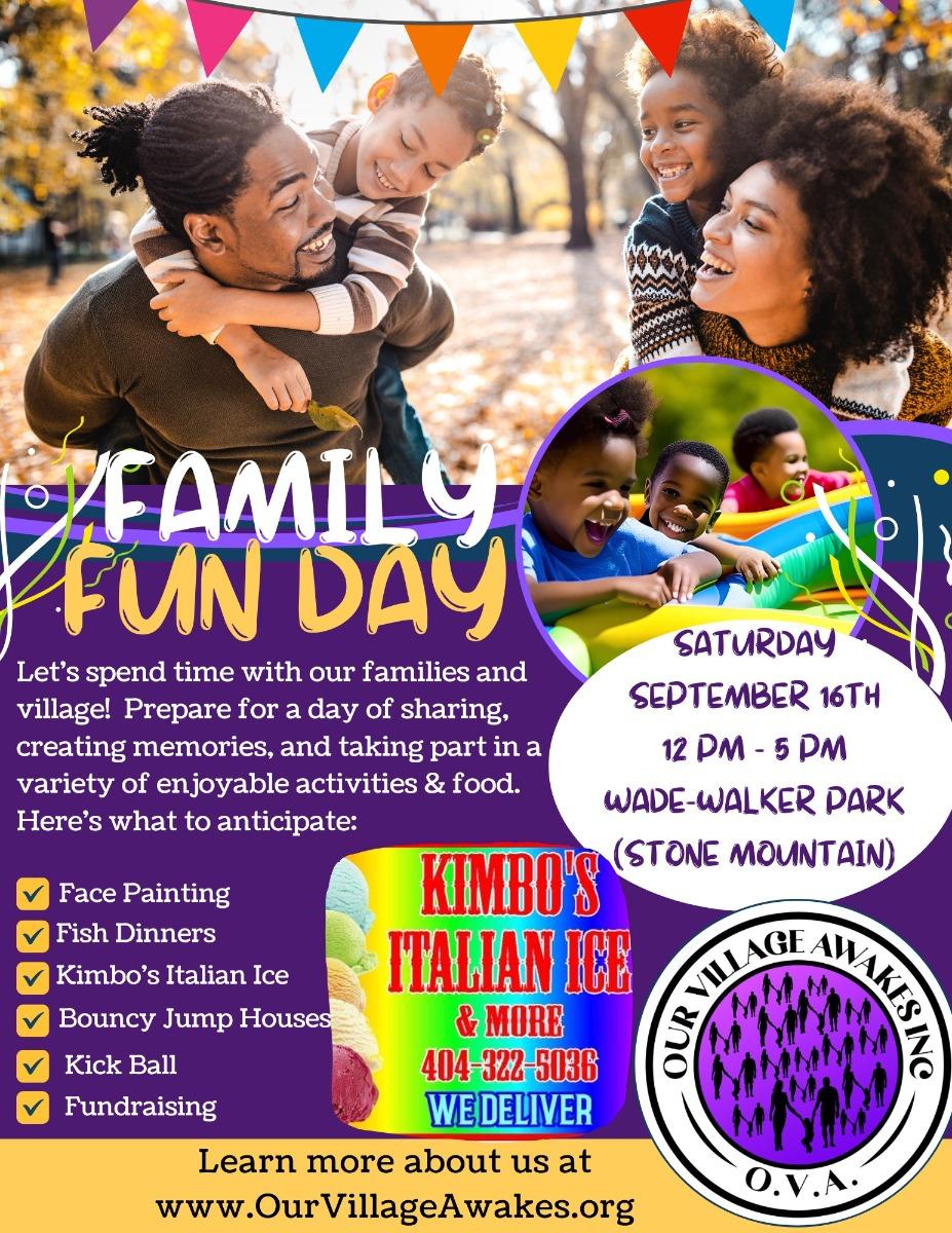 Blue And Yellow Modern Family Fun Day Flyer